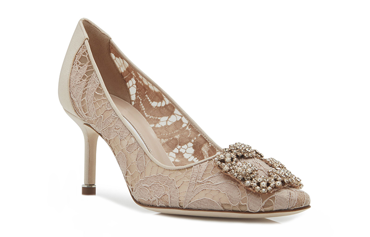 (W) Manolo Blahnik Hangisi Lace 70 'Light Pink Lace' 圖 3