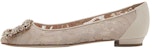 (W) Manolo Blahnik Hangisi Lace Flats 'Buckle Permata Merah Jambu' 9XX-0721-0014