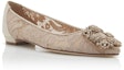 Lookbook (W) Manolo Blahnik Hangisi Lace Flats 'Buckle Permata Merah Jambu' 9XX-0721-0014