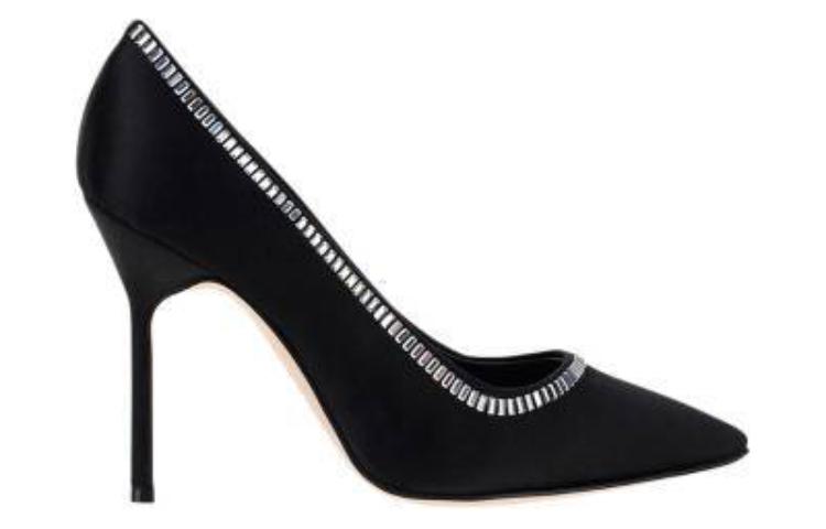 (W) Manolo Blahnik Hangisi Pointed Toe High Heels 'Black Crystal' 圖 2