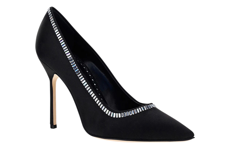 (W) Manolo Blahnik Hangisi Pointed Toe High Heels 'Black Crystal' 圖 3