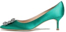 Buy (W) 마놀로 블라닉 항기시 펌프스 '그린 벨벳' 9XX0661-3206