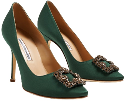 (W) Manolo Blahnik Hangisi Stiletto Hak 'Hijau Satin Gesper Kristal' 323-2694-0001 Lookbook (W) Manolo Blahnik Hangisi Stiletto Hak 'Hijau Satin Gesper Kristal' 323-2694-0001