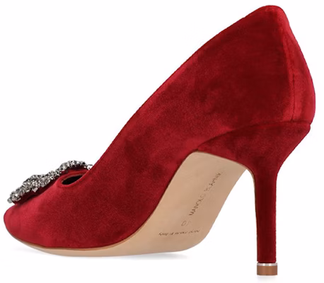 (Women) Manolo Blahnik Hangisi Stiletto Heels 'Red Satin Pointed-Toe' 319-0995-6037 Shop (Women) Manolo Blahnik Hangisi Stiletto Heels 'Red Satin Pointed-Toe' 319-0995-6037