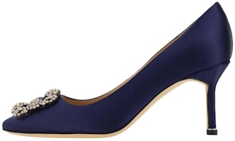 (Women) Manolo Blahnik Hangisi Stiletto Heels 'Swarovski Crystal Navy' 9XX-0667-4116 (Women) Manolo Blahnik Hangisi Stiletto Heels 'Swarovski Crystal Navy' 9XX-0667-4116