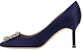 (W) Manolo Blahnik Hangisi Stiletto Heels 'Kristal Swarovski' Navy 9XX-0667-4116