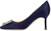 Buy (W) Manolo Blahnik Hangisi Stiletto Heels 'Kristal Swarovski' Navy 9XX-0667-4116