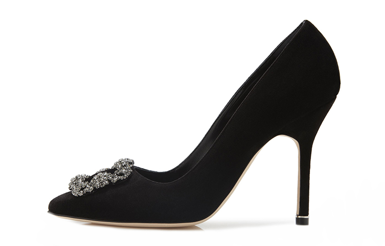 (Women) Manolo Blahnik Hangisi Velvet 'Black Swan' 319-0993-0012