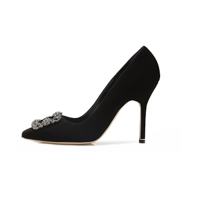 (W) Manolo Blahnik Hangisi Velvet 'Black Swan'