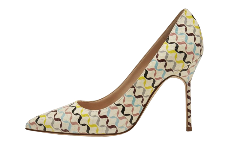 (W) Manolo Blahnik Heels 'Beige Print'
