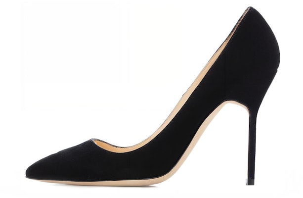 (Women) Manolo Blahnik High-Heel Suede Pumps 'Black Logo' 9XX-0417-0016 Buy (Women) Manolo Blahnik High-Heel Suede Pumps 'Black Logo' 9XX-0417-0016