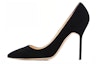 Buy (W) Manolo Blahnik Kasut Tumit Tinggi Suede 'Black Logo' 9XX-0417-0016