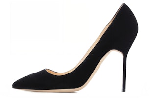 (Women) Manolo Blahnik High-Heel Suede Pumps 'Black Logo' 9XX-0417-0016 (Women) Manolo Blahnik High-Heel Suede Pumps 'Black Logo' 9XX-0417-0016