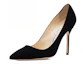 Lookbook (W) Sepatu Hak Tinggi Suede Manolo Blahnik 'Black Logo' 9XX-0417-0016