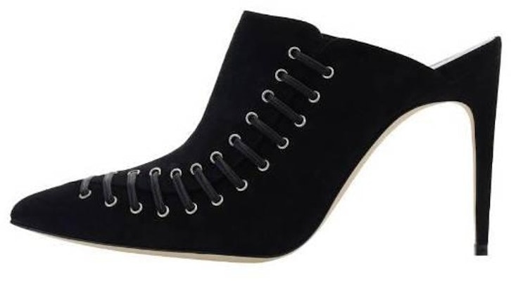 MANOLO BLAHNIK 皮革繫帶深口細跟高跟鞋 女款 黑色 Buy MANOLO BLAHNIK 皮革繫帶深口細跟高跟鞋 女款 黑色