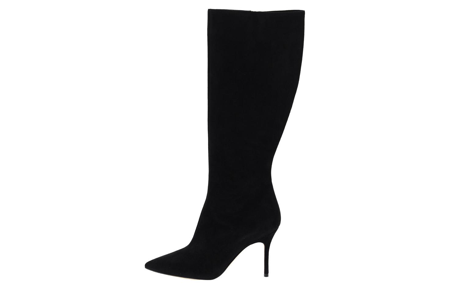 (Women) Manolo Blahnik High Boot 'Black Velvet Zipper' 322-2404-0015