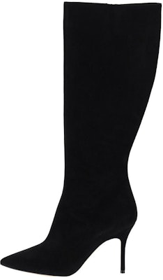 (W) Manolo Blahnik Sepatu Boot Tinggi 'Ritsleting Beludru Hitam' 322-2404-0015 Buy (W) Manolo Blahnik Sepatu Boot Tinggi 'Ritsleting Beludru Hitam' 322-2404-0015