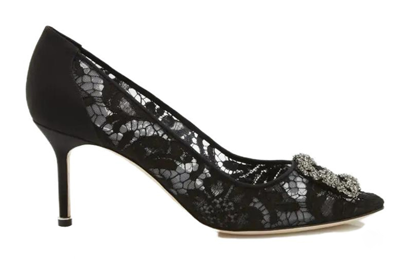 (W) Manolo Blahnik High Heel 'Black Lace Crystal Buckle' 圖 2