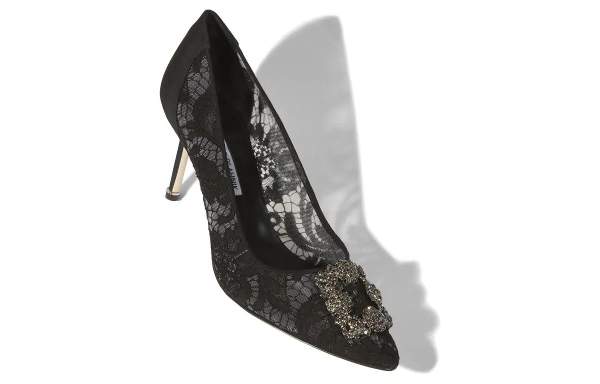 (W) Manolo Blahnik High Heel 'Black Lace Crystal Buckle' 圖 5