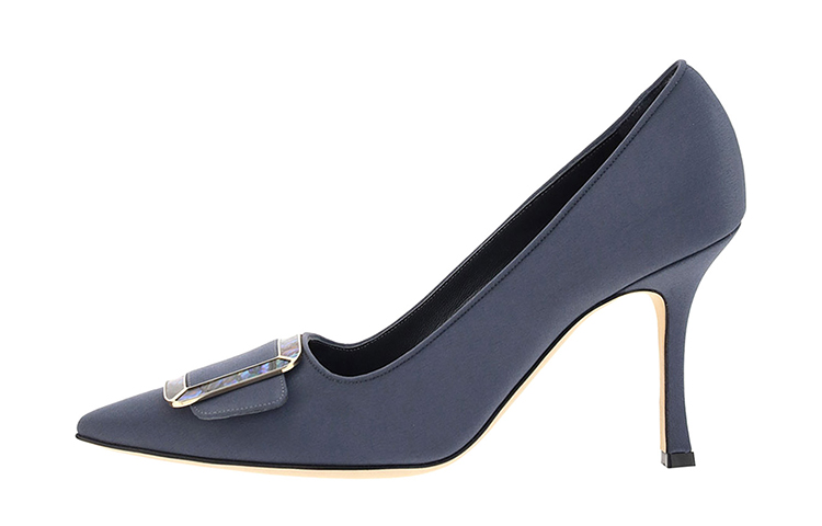 (Women) Manolo Blahnik High Heel 'Blue Leather' 221-0957-4140