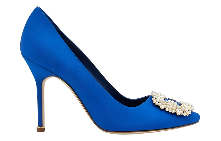 (W) Manolo Blahnik High Heel 'Bright Blue Pearl Buckle' 圖 2