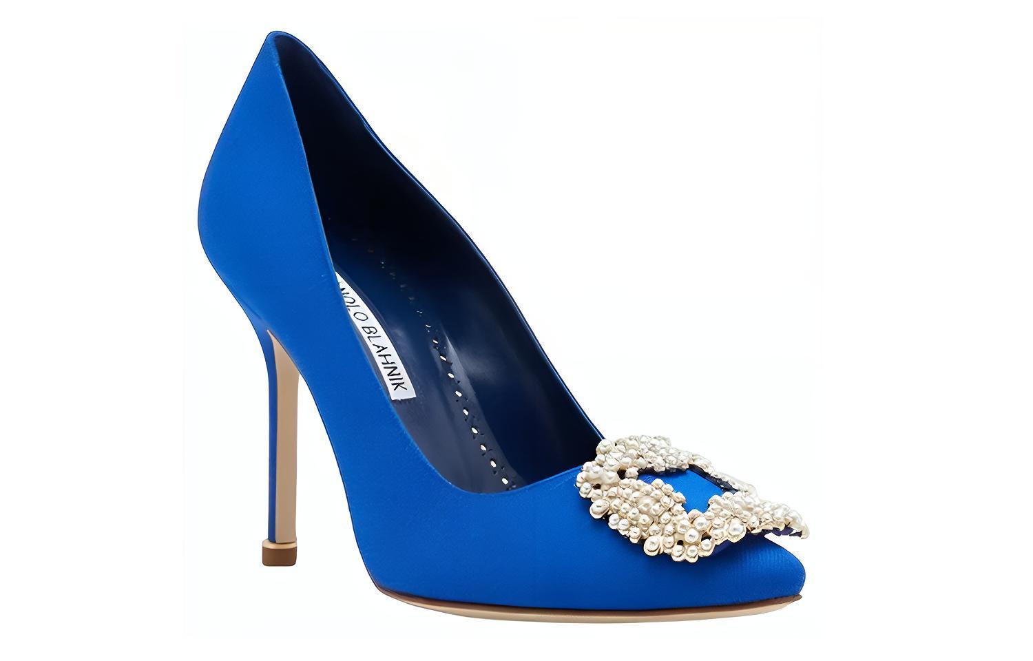 (W) Manolo Blahnik High Heel 'Bright Blue Pearl Buckle' 圖 3