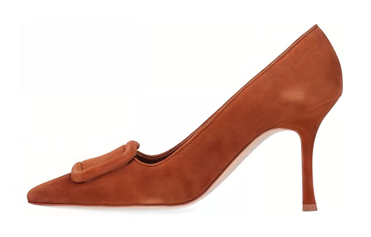 (Women) Manolo Blahnik High Heel 'Brown Suede' 219-0174-2107