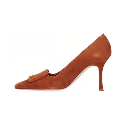(W) Manolo Blahnik High Heel 'Brown Suede'