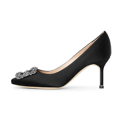 (W) Manolo Blahnik High Heel 'Crystal Embellished Black'