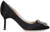 Order (W) Manolo Blahnik Tumit Tinggi 'Hiasan Kristal Hitam' 9XX-0662-0042