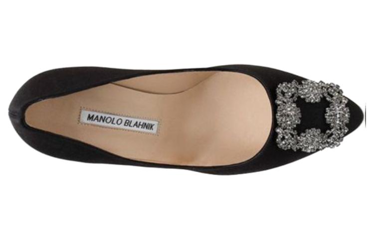 Purchase (W) マノロブラニク クリスタル黒ハイヒール 9XX-0662-0042