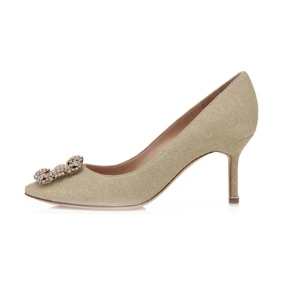 (W) Manolo Blahnik High Heel 'Dark Gold Fashion'