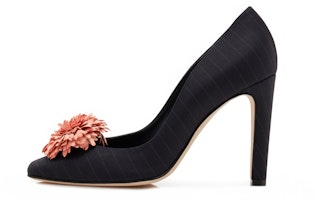 (Women) Manolo Blahnik High Heel 'Dark Navy Stripe' 421-0985-0001 (Women) Manolo Blahnik High Heel 'Dark Navy Stripe' 421-0985-0001