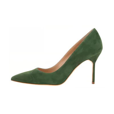 (W) Manolo Blahnik High Heel 'Green Velvet'