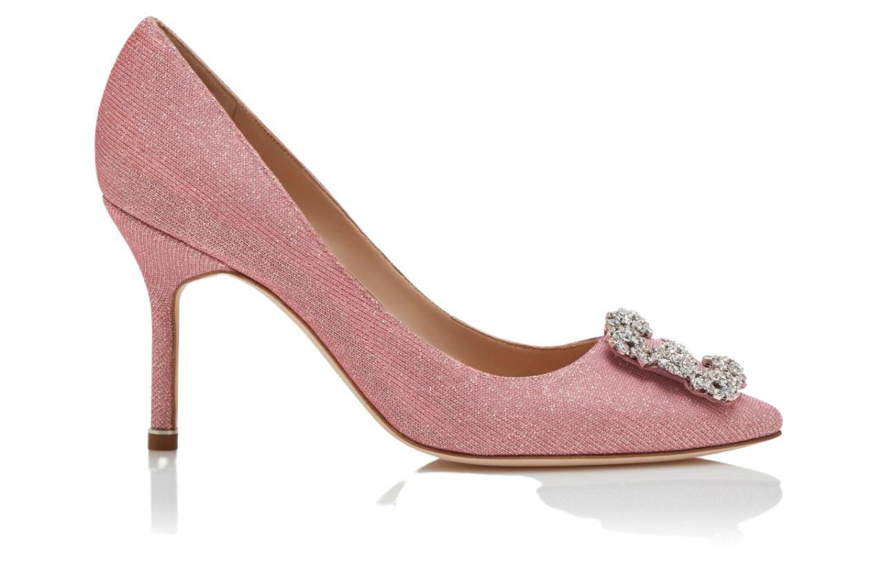 (W) Manolo Blahnik High Heel 'Pink Glitter Fabric' 圖 2
