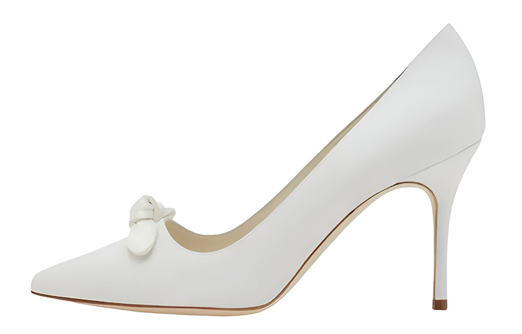 (Women) Manolo Blahnik High Heel 'White Bow' 222-1206-0001