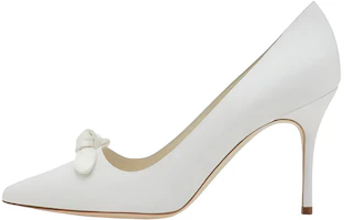 (Women) Manolo Blahnik High Heel 'White Bow' 222-1206-0001 (Women) Manolo Blahnik High Heel 'White Bow' 222-1206-0001