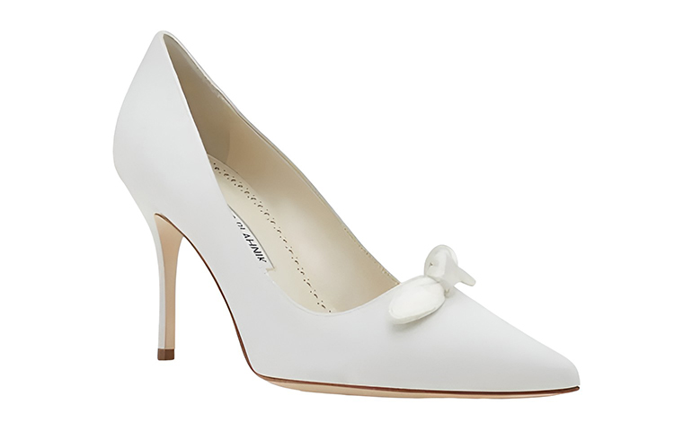 Lookbook (W) Manolo Blahnik Tumit Tinggi 'White Bow' Putih 222-1206-0001