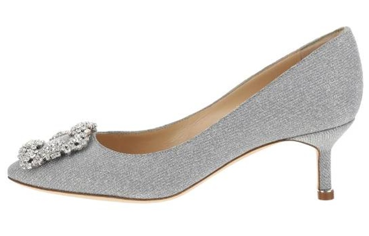 (Women) Manolo Blahnik High Heel Pump 'Silver' 9XX-0598-9721