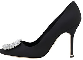 (Women) Manolo Blahnik High Heels 'Black Pearl Buckle' 222-1255-0003 (Women) Manolo Blahnik High Heels 'Black Pearl Buckle' 222-1255-0003