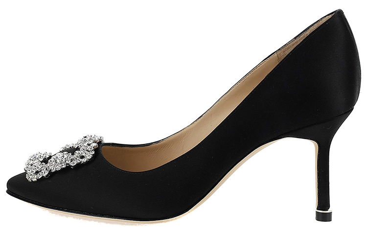 (W) Manolo Blahnik High Heels 'Black Silk Fashion'