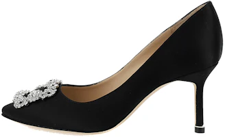 (Women) Manolo Blahnik High Heels 'Black Silk Fashion' 9XX-0316-0015 (Women) Manolo Blahnik High Heels 'Black Silk Fashion' 9XX-0316-0015