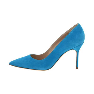 (W) Manolo Blahnik High Heels 'Blue Suede'