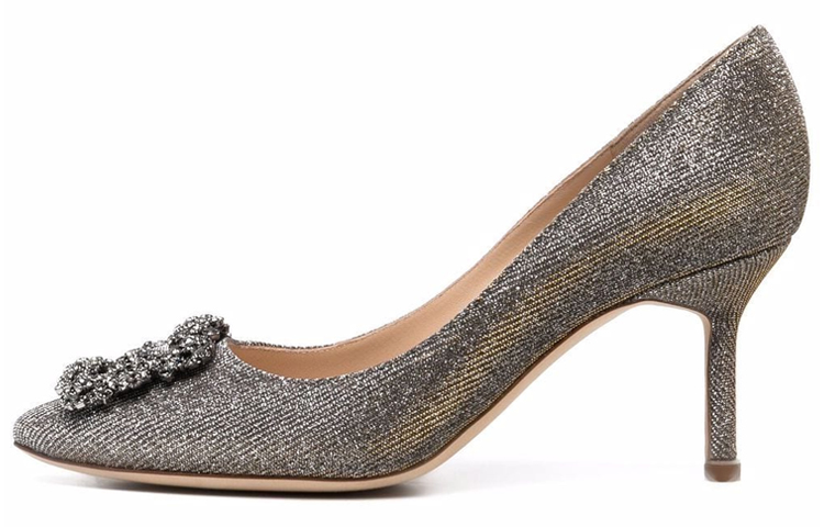 (Women) Manolo Blahnik High Heels 'Crystal-Embellished Silver' 9XX-0711-971Z