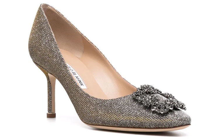 Order (W) Manolo Blahnik Tacchi Alti ''Argento con Cristalli'' 9XX-0711-971Z