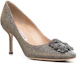 Order (W) Manolo Blahnik Tacchi Alti ''Argento con Cristalli'' 9XX-0711-971Z