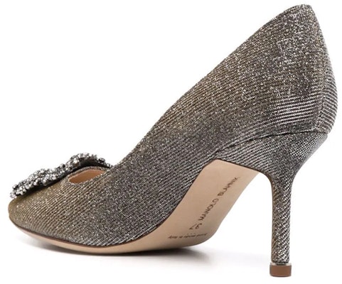 MANOLO BLAHNIK 布料 水晶鑲嵌 細跟 高跟鞋 女款 銀色 Lookbook MANOLO BLAHNIK 布料 水晶鑲嵌 細跟 高跟鞋 女款 銀色