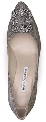 MANOLO BLAHNIK 布料 水晶鑲嵌 細跟 高跟鞋 女款 銀色 Shop MANOLO BLAHNIK 布料 水晶鑲嵌 細跟 高跟鞋 女款 銀色
