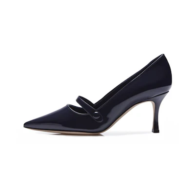 (W) Manolo Blahnik High Heels 'Deep Blue Patent'