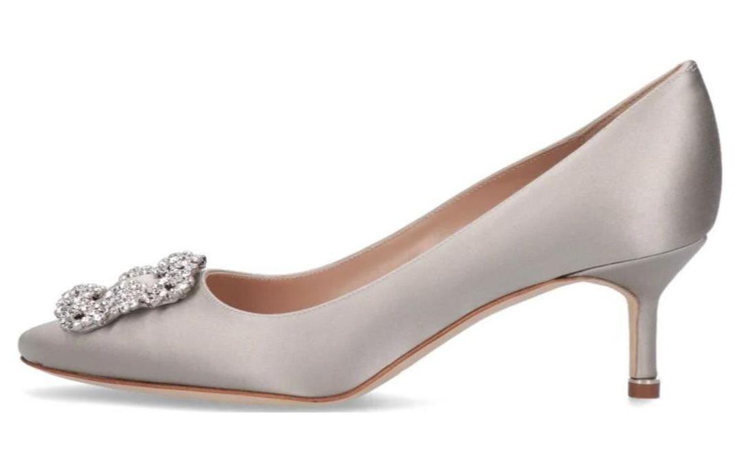 (Women) Manolo Blahnik High Heels 'Grey Fabric Comfort' 9XX-0316-0033